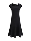 Alexander Mcqueen Wool Tailored Pencil Dress With Lace Details Clothing In Black