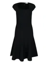 Alexander Mcqueen Draped Midi Dress With Fitted Bodice