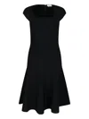 Alexander Mcqueen Draped Midi Dress With Fitted Bodice