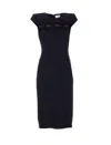 Alexander Mcqueen Wool Tailored Pencil Dress With Lace Details Clothing In Black