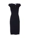 Alexander Mcqueen Wool Tailored Pencil Dress With Lace Details Clothing