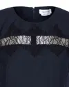 Alexander Mcqueen Wool Tailored Pencil Dress With Lace Details Clothing