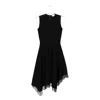 Alexander Mcqueen Asymmetric Lace Hem Sleeveless Midi Dress