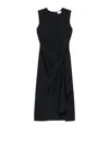Alexander Mcqueen Black Compact Viscose Blend Knit Midi Dress In Black