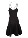 Alexander Mcqueen Woman Midi Dress Black Size M Viscose, Polyester, Polyamide, Elastane In Black