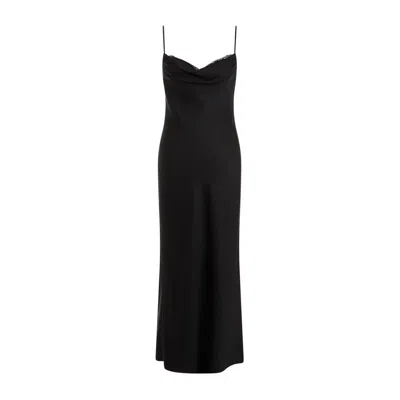 Alexander Mcqueen Mcqueen Drape Neck Silk Trumpet Gown In Black
