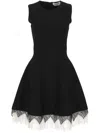 Alexander Mcqueen Black Viscose Mix Dresses In Multi
