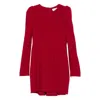 Alexander Mcqueen Puffed Shoulder Long Sleeve A-line Dress In Red