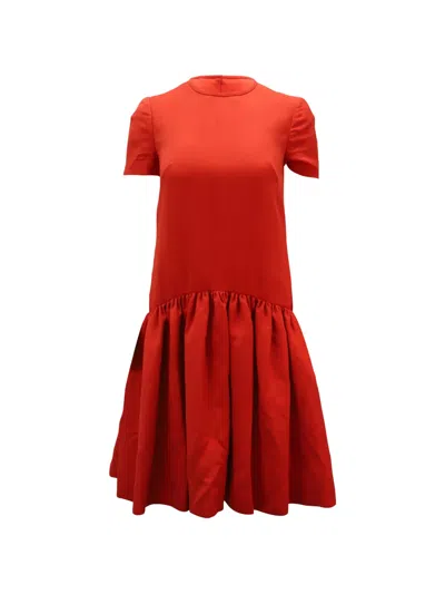 Pre-owned Alexander Mcqueen Drop Waist Tiered Dress In Red