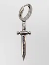 Alexander Mcqueen Earrings Hoop Dagger Pendant In Metallic
