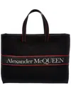 Alexander Mcqueen East/west Selvedge Canvas Tote In Black