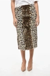 Alexander Mcqueen Eco-fur A-line Skirt With Animal Motif In Animal Print