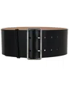 Alexander Mcqueen Leather Belt With Silver-tone Buckle 85mm In Black