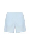 Alexander Mcqueen Elastic Waist Swim Shorts In Blue