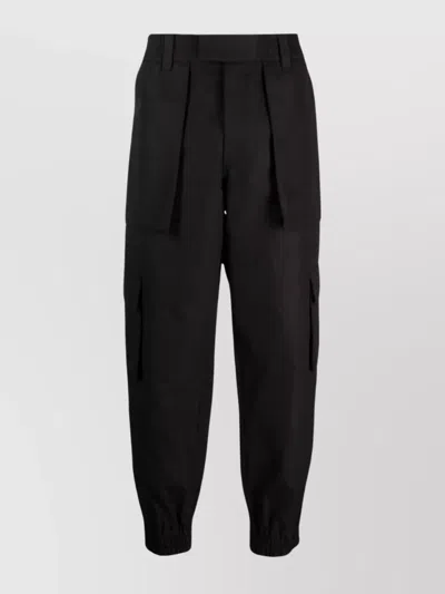 Alexander Mcqueen Cotton Cargo Trousers In Black