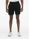 Alexander Mcqueen Solid Color Shorts With Elastic Waistband In Schwarz