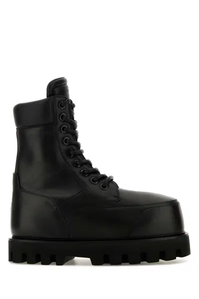 Alexander Mcqueen Elegant Black Leather Ankle Boots For Men