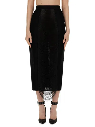 Alexander Mcqueen Elegant Long Skirt In Black