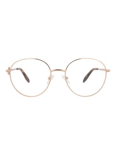 Alexander Mcqueen Elegant Round/oval Women's Optical Frames In Gold