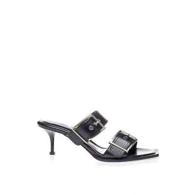 Pre-owned Alexander Mcqueen Elevate Your Steps In Timeless Black Leather Sandals
