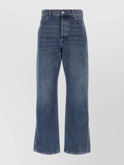 Alexander Mcqueen Elevated High-waisted Wide-leg Denim Trousers In Blue