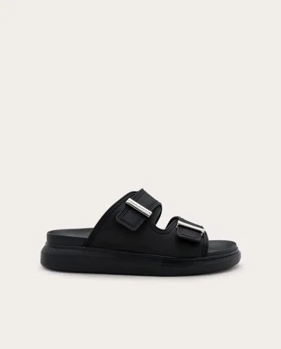 Alexander Mcqueen Elevated Rubber Sandals For Women In Black
