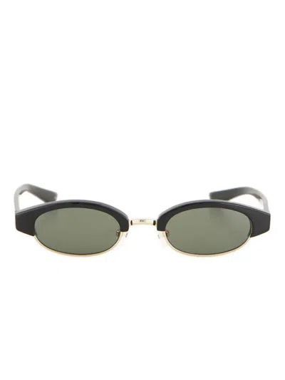 Alexander Mcqueen Ellipse Oval-frame Sunglasses In Green