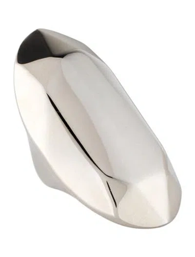 Pre-owned Alexander Mcqueen Elongated Faceted Cocktail Ring In Multi