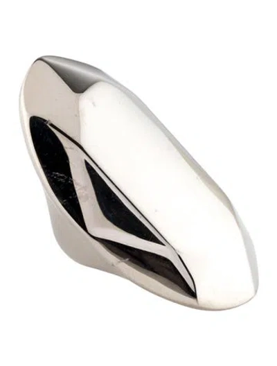 Pre-owned Alexander Mcqueen Elongated Faceted Cocktail Ring In Multi