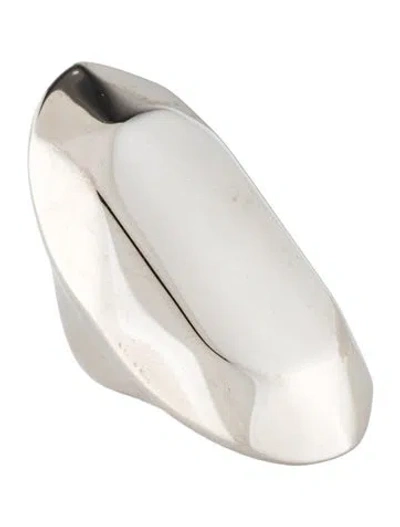 Pre-owned Alexander Mcqueen Elongated Faceted Cocktail Ring In Multi