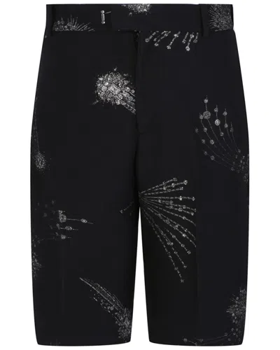 Alexander Mcqueen Embellished Astral Shorts In Black