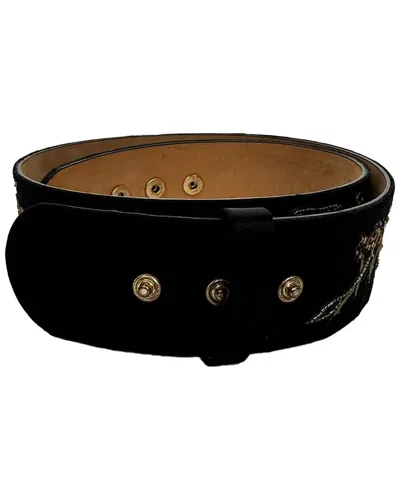 Alexander Mcqueen Embellished Belt (authentic Pre-loved) In Black
