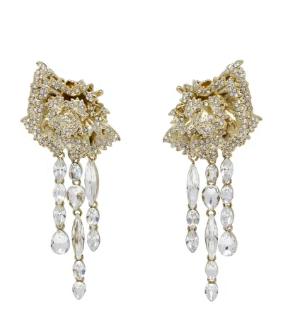 ALEXANDER MCQUEEN EMBELLISHED CARNATION DROP EARRINGS