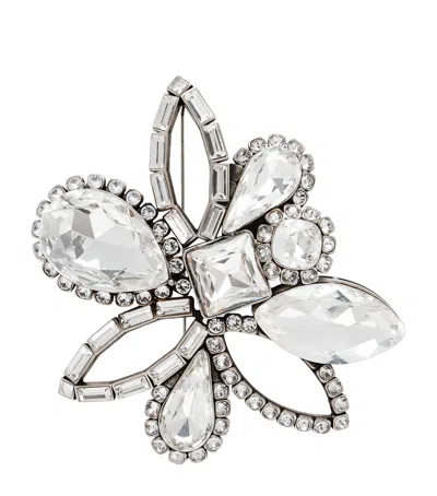 Alexander Mcqueen Embellished Chandelier Brooch In White