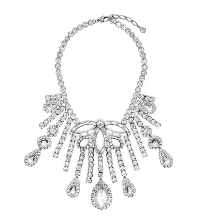 Alexander Mcqueen Embellished Chandelier Necklace In White