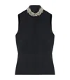Alexander Mcqueen Embellished High-neck Top In Black