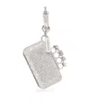 Alexander Mcqueen Embellished Knuckle Clutch Charm In Gray