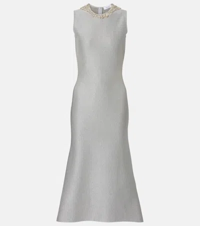 Alexander Mcqueen Embellished Lamé Cocktail Dress In Metallic