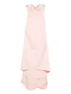 Alexander Mcqueen Off-the-shoulder Embellished Neckline Tiered Skirt In Pink
