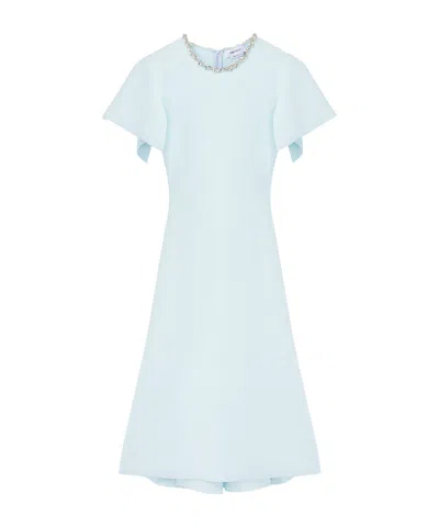ALEXANDER MCQUEEN EMBELLISHED SHORT-SLEEVE MIDI DRESS