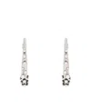 Alexander Mcqueen Embellished Skull Charm Hoop Earrings In White