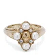 Alexander Mcqueen Embellished Skull Ring In Neutral