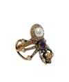 Alexander Mcqueen Embellished Spider Ring In Gold