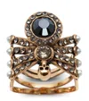 Alexander Mcqueen Embellished Spider Ring In Metallic