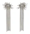 Alexander Mcqueen Sunflower Fringed Silver-tone Crystal Earrings In White