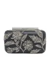 Alexander Mcqueen Embellished T-bar Box Clutch Bag In Metallic