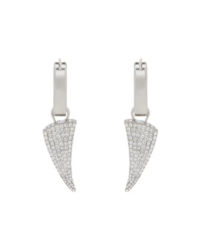Alexander Mcqueen Jewelled Tiger Claw Earrings In Silver