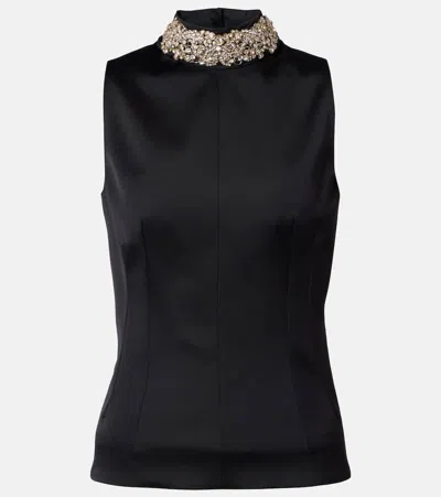 Alexander Mcqueen Embellished Top In Black