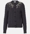 Alexander Mcqueen Embellished Wool And Cashmere Cardigan In Black