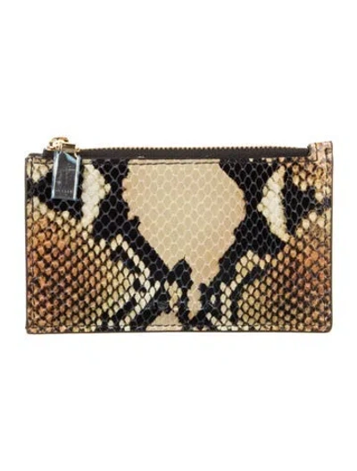 Pre-owned Alexander Mcqueen Embossed Leather Animal Print Wallet W/ Tags In Brown